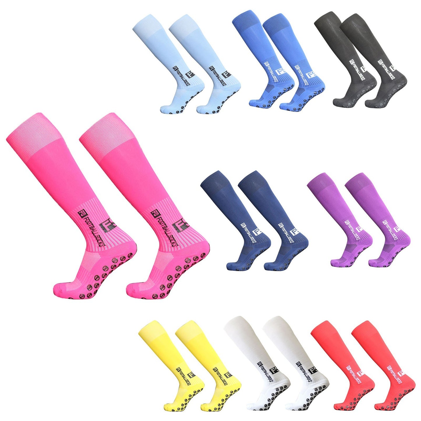 1 Pair Football Socks Sports Polyester Anti-Slip Baseball Football Soccer Tube Socks High Tube Long Knee Breathable Compression Socks