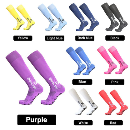 1 Pair Football Socks Sports Polyester Anti-Slip Baseball Football Soccer Tube Socks High Tube Long Knee Breathable Compression Socks