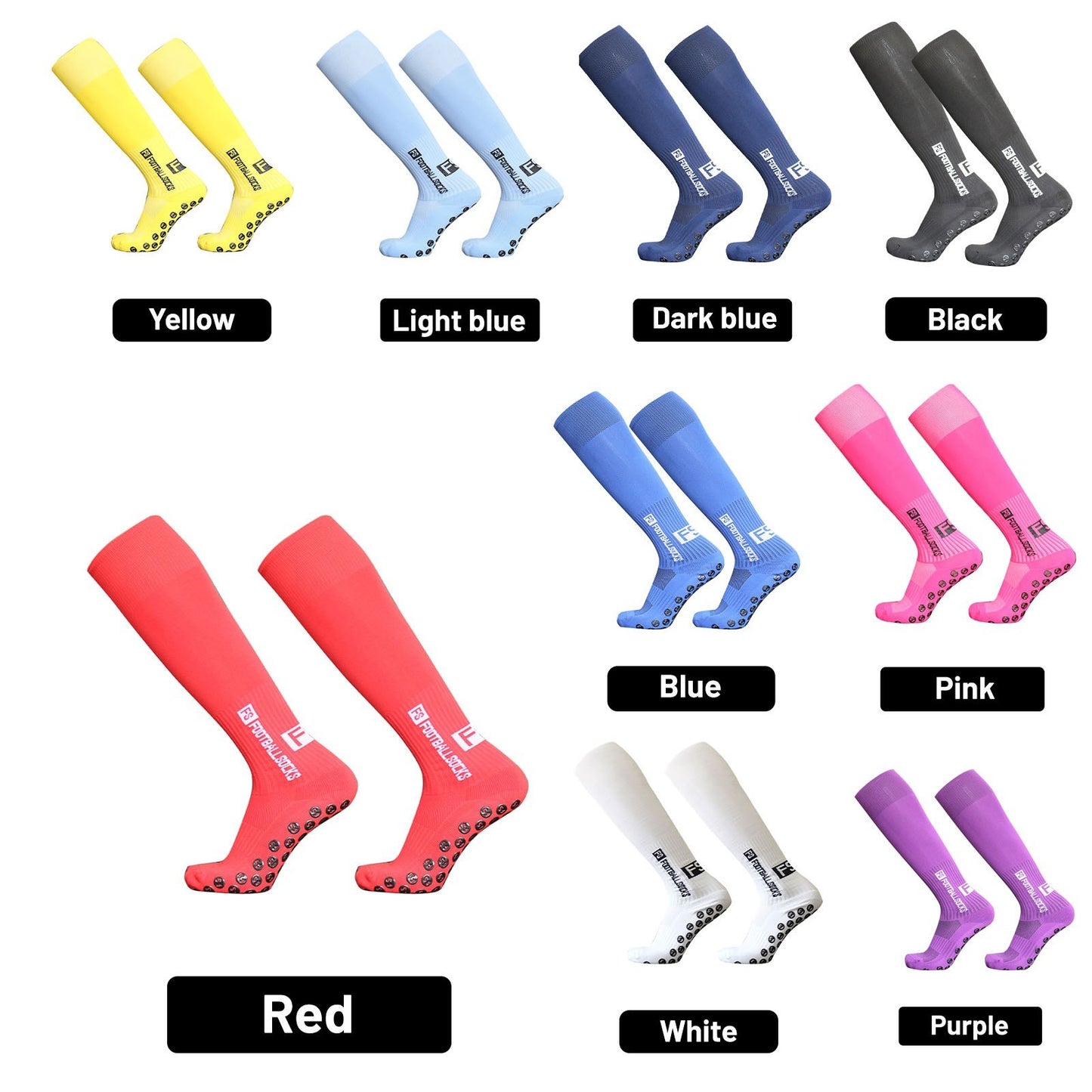 1 Pair Football Socks Sports Polyester Anti-Slip Baseball Football Soccer Tube Socks High Tube Long Knee Breathable Compression Socks