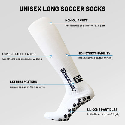 1 Pair Football Socks Sports Polyester Anti-Slip Baseball Football Soccer Tube Socks High Tube Long Knee Breathable Compression Socks