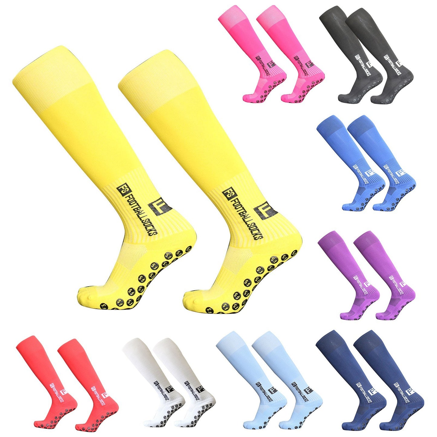 1 Pair Football Socks Sports Polyester Anti-Slip Baseball Football Soccer Tube Socks High Tube Long Knee Breathable Compression Socks