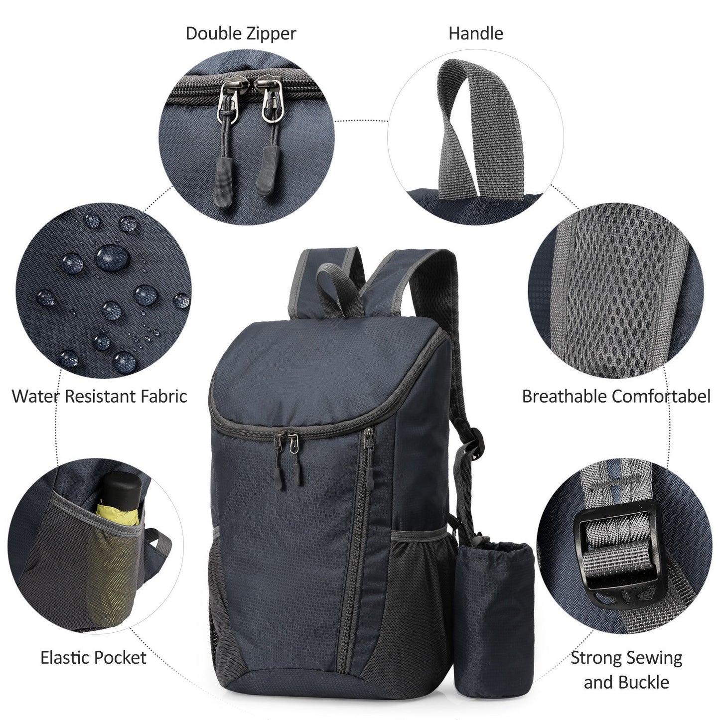 20L Lightweight Folding Backpack Water Repellent Cycling Camping Climbing Hiking Traveling Backpack