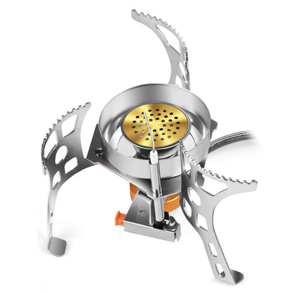 Windproof Camp Stove Split Gas Cooker Portable Manual Ignition Stove Burner for Outdoor Backpacking Hiking