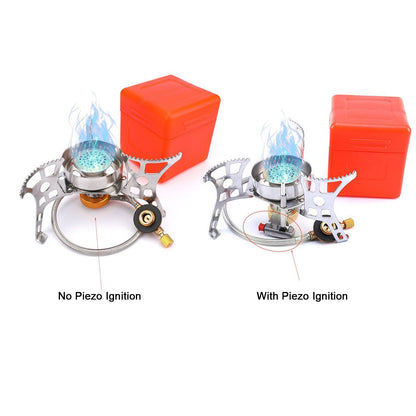 Windproof Camp Stove Split Gas Cooker Portable Manual Ignition Stove Burner for Outdoor Backpacking Hiking