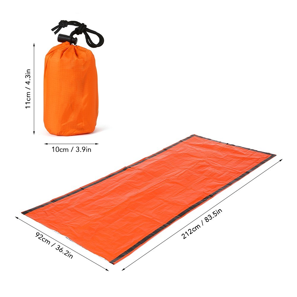 2 PCS Emergency Blanket with Compression Sack Lightweight Water-resistant Portable Sleeping Bag for Camping Travel Hiking