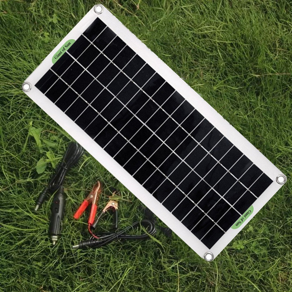 30W Portable Solar Panel Polycrystalline Solar Charge Controller for Car Marine Boat Outdoor Camping