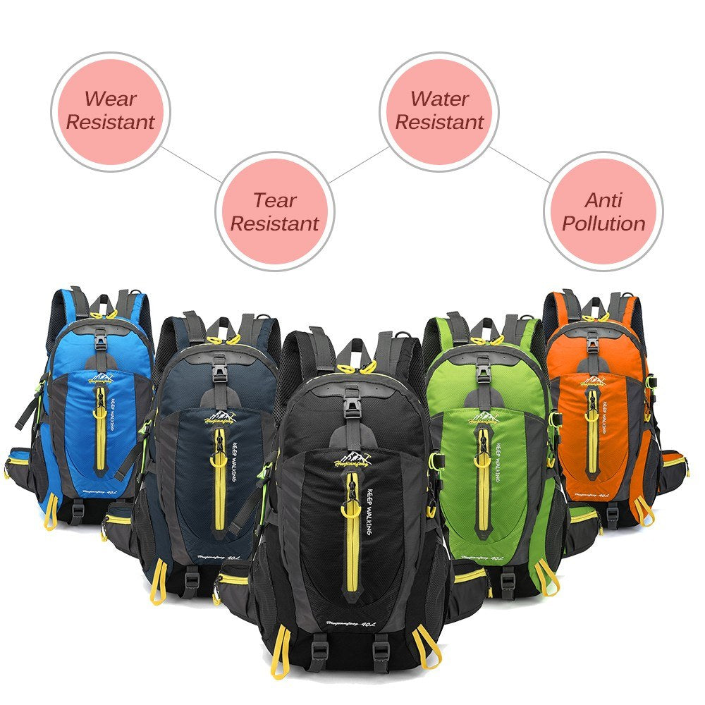 40L Hiking Camping Travel Backpack Water-resistant Outdoor Daypack Weekender Backpack Super Large Bag