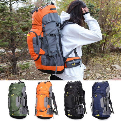 WEIKANI 60L Outdoor Waterproof Hiking Camping Backpack Mountain Climbing Cycling Backpack with Rain Cover