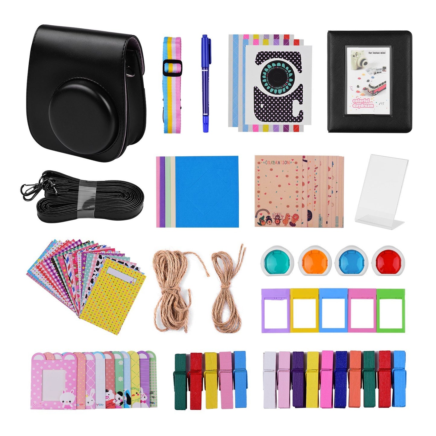 12-in-1 Instant Camera Accessories Bundle Kit for Fujifilm Instax Mini 11, Photography Scrapbook Kit Instant Camera Gifts