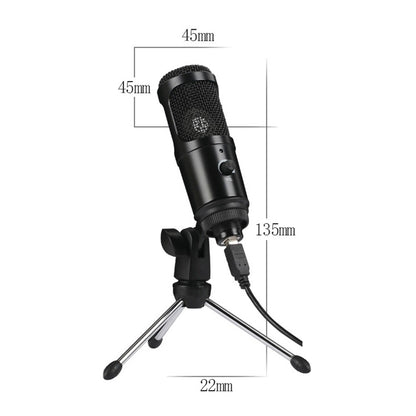 USB Microphone Condenser Desktop Metal Tripod Stand Kit Studio Mic for Streaming, Podcasting, Vocal Recording