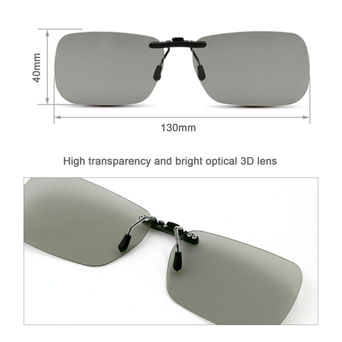 0.72mm Clip-on 3D Glasses Passive Circular Polarized Eye Glasses Lens for 3D TV Movie Cinema