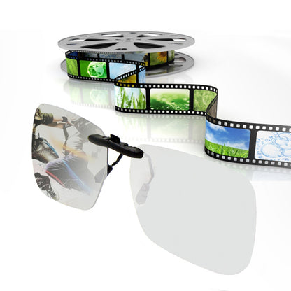 0.72mm Clip-on 3D Glasses Passive Circular Polarized Eye Glasses Lens for 3D TV Movie Cinema