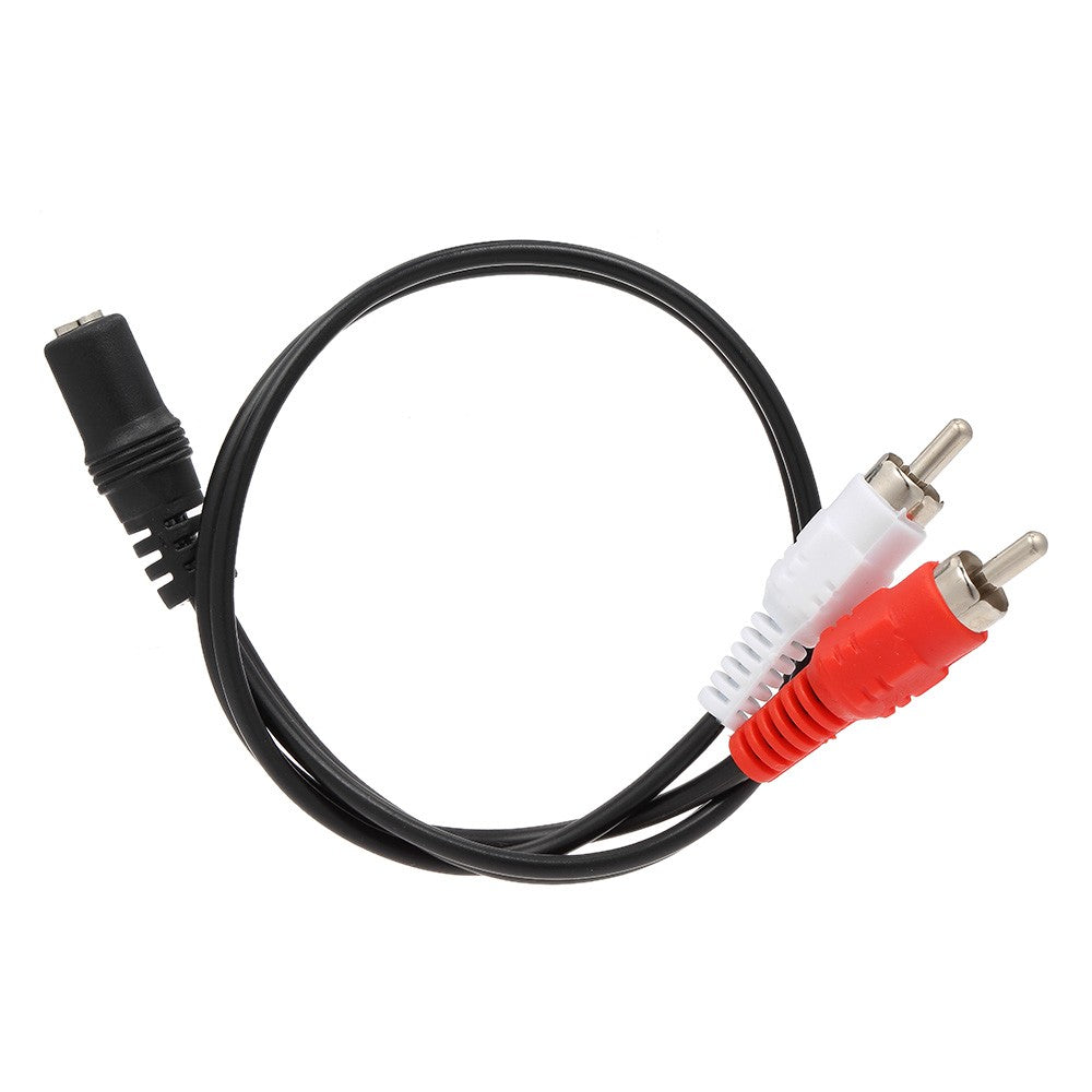 0.25m 3.5mm Female to 2 RCA Male Audio Stereo Adapter Cable RCA Y Splitter Cord for HDTV Headphone Amplifier