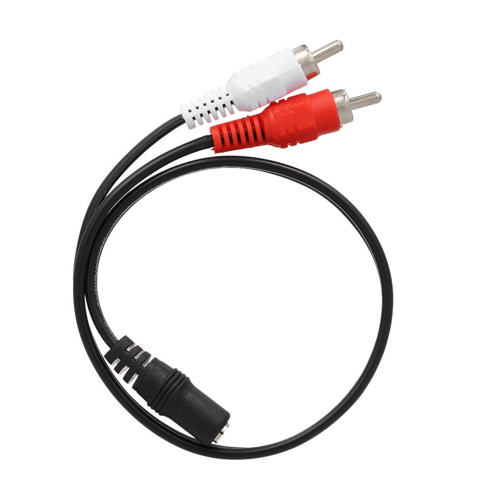 0.25m 3.5mm Female to 2 RCA Male Audio Stereo Adapter Cable RCA Y Splitter Cord for HDTV Headphone Amplifier