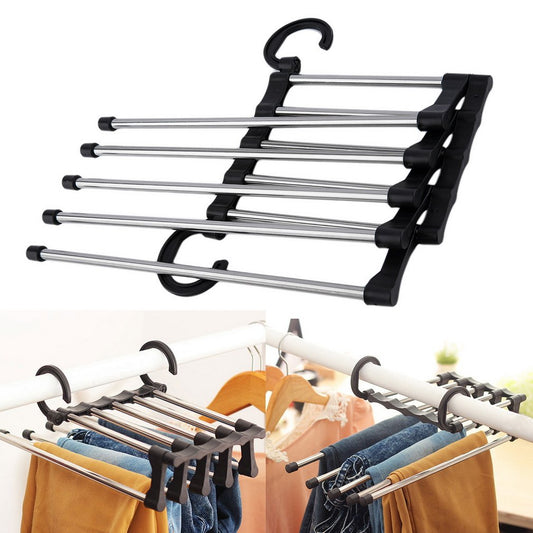 1pc Closet Organizer Trouser Pants Ties Scarf Shawl Rack Hanger Space Saving Organizer